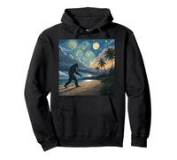 Passeggiata sulla spiaggia tropicale di Bigfoot sotto i cieli crepuscolari stellati Felpa con Cappuccio