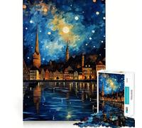 Passeggiata tranquilla a Zurigo Puzzle da 1000 pezzi per ragazzi Gioco di intelletto, momento di condivisione, taglio di qualità, regalo memorabile (38x52cm)