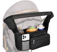 Passeggiatore Caddy Wateroproof Taglier Porta della tazza da passeggino 3 Panno da pannolino con sacca anteriore rimovibile e organizzatore per tutti gli usi tasca a maglie..
