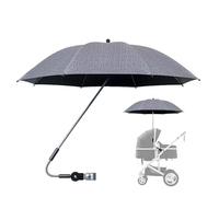 Passeggini Ombrello Regolabile a 360° | Ombrello Con Clip Per Passeggino | Ombrello Per Passeggino SPF 50+, Protezione Solare Con Morsetto Per Sedia Da Bicicletta Con Carrello