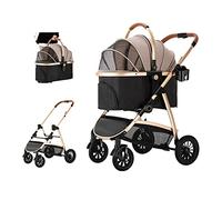 Passeggini per animali domestici per cani/gatti di taglia media e grande 3 in 1 pieghevole telaio in lega di alluminio trasportatore staccabile passeggino da viaggio seggiolino auto combinato carrel