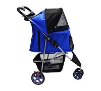 Passeggini per cani di piccola taglia e media Pet Travel Passeggino pieghevole Carrozzina per cani Passeggino Ruota anteriore da 5 pollici Ruota posteriore da 7 pollici Passeggino per gatti con port