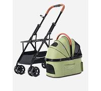 Passeggini per cani e gatti Carrello da passeggio pieghevole per animali domestici 3 in 1 Seggiolino auto staccabile e passeggino con ingresso a pulsante per animali di piccola e media taglia Max. 3