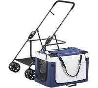 Passeggini per cani leggeri Carrello da trasporto pieghevole Passeggino per cani di piccola taglia Gatti Carrozzina traspirante Passeggino per cani gatti (Rosso) (Blu)