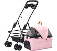 Passeggini per cani premium per cani di taglia piccola e media Passeggino per cani e gatti con portabicchieri staccabile Passeggino per gatti leggero e traspirante con ingresso senza cerniera 360° (