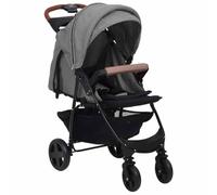 vidaXL Passeggino 2 in 1 Grigio chiaro in acciaio