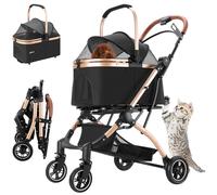 Passeggino 2in1 per Animali Domestici Carrozzina Cani e Gatti Convertibile Nero