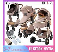 Passeggino 3 in 1 ad alto paesaggio Sistema da viaggio Culla Seggiolino auto Telaio leggero con funzione pieghevole con una sola mano Articoli per bambini