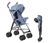 Passeggino a 4 ruote, passeggino a canna compatto Ingenious,Passeggino a canna per bambini 0-4 anni Pousette compatto e leggero da viaggio, 45 x 67 x 100 cm, versione seduta, capote in tre parti, con