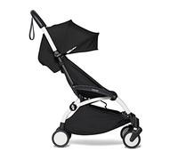 Passeggino BABYZEN YOYO2 6+ (Telaio Bianco e Rivestimento colorato 6+ Nero) - Include l’imbracatura, lo schienale, i supporti della cappottina, il cuscino e la cappottina abbinata