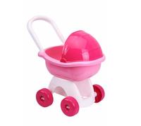 Passeggino Bambole Rosa - Carrozzina Giocattolo per Bambole 36 cm con Cappottina, Vassoio Portaoggetti, Senza BPA - Regalo per Bambine 3-5 Anni