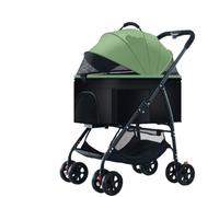 Passeggino Cani Auto For Animali Leggera, Pieghevole E Staccabile For Portare A Spasso Neonati, Cani Di Taglia Media E Piccola E Gatti Quando Si Esce Passeggino Per Animali Domestici(Green)