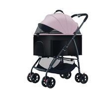 Passeggino Cani Auto For Animali Leggera, Pieghevole E Staccabile For Portare A Spasso Neonati, Cani Di Taglia Media E Piccola E Gatti Quando Si Esce Passeggino Per Animali Domestici(Pink)