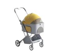 Passeggino Cani Auto For Animali Leggera, Pieghevole E Staccabile For Portare A Spasso Neonati, Cani Di Taglia Media E Piccola E Gatti Quando Si Esce Passeggino Per Animali Domestici(Yellow)