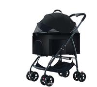 Passeggino Cani Auto For Animali Leggera, Pieghevole E Staccabile For Portare A Spasso Neonati, Cani Di Taglia Media E Piccola E Gatti Quando Si Esce Passeggino Per Animali Domestici(Black)