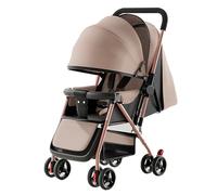 Passeggino Canne,Passeggino Compatto 0-4 Anni, Pieghevole Con Una Mano, Schienale Reclinabile, Imbracatura A 5 Punti, Passeggino Leggero Con Baldacchino E Zanzariera(Khaki)