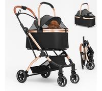 Passeggino Carrozzina 2in1 per Cani Gatti Trasportino Removibile Pieghevole 50kg