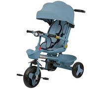 Passeggino compatto - fino a 25 kg, reclinabile, pieghevole con portabicchieri, copertura antipioggia, cappuccio parasole (UPF 50+) e cestino da corsa XL-100 x 75 x 50 cm, blu