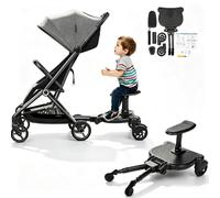 Passeggino con sedile per la maggior parte dei passeggini a 360° a due ruote, universale, adatto per bambini di età compresa tra 3 e 7 anni, con un carico massimo di 25 kg (nero)