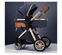 Passeggino Convertibile 2 in 1 Passeggino Leggero Carrozzina for Neonati di Lusso ad Alto Paesaggio for Ragazze, Passeggino Singolo Pieghevole Compatto (Color : Blauw)