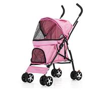 Passeggino da viaggio a 4 ruote per animali domestici di taglia media, piccola, per cani e gatti, carrello pieghevole per cuccioli, carico massimo 20 kg