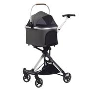 Passeggino Da Viaggio Passeggino Pieghevole Per Animali Domestici Per Cani 3 In 1 Carrello Per Con Cestino Portaoggetti Per E Gatti Per Una Facile Entrata E Scesa(Dark gray)