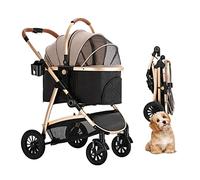 Passeggino da viaggio pieghevole 3 in 1 portabicchieri Passeggino per cani per gatti di taglia media Cani Carrozzina Trasportini e passeggini per gatti Trolley Passeggino per animali di grandi dimen