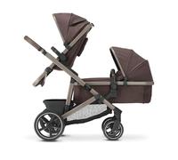 Passeggino Deryan Evy V2 per 2 bambini, 0-4 anni - per neonati, bambini piccoli e in età prescolare - Passeggino per bambini fino a 50 kg - Passeggino da viaggio 2 in 1 - Set completo - Cioccolato