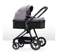 Passeggino Di Lusso Per Bambini Carrozzina Di Alta Qualità E Alla Moda Passeggino Multiposizione Reclinabile Per Bambini, Telaio In Alluminio Nero, Ruote In Gomma Antiurto (Color : Dark Gray, Size :