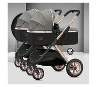 Passeggino Doppio Ombrello Gemello Passeggino for Carrozzina Passeggini Gemelli Pieghevoli Carrozzina Staccabile Passeggino Doppio for Neonati, Passeggino Tandem for Neonati e Bambini Piccoli (Color