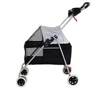Passeggino doppio per cani Cucciolo di cane Gatto Passeggino da viaggio per animali domestici Passeggino Carrozzina Buggy Ruote girevoli Rotazione a 360° Ruota anteriore Carico massimo 10 kg Passegg