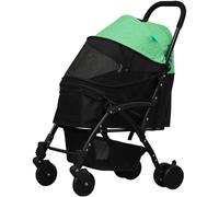 Passeggino doppio per cani Trolley per animali domestici Roadster Art 4 ruote Carrozzina pieghevole per cani Rotazione a 360° Ruota anteriore Passeggino da viaggio per animali Piegatura rapida Caric