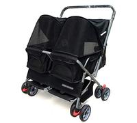 Passeggino doppio pieghevole per cani e gatti di piccola taglia e media - comodo carrello a due animali per viaggi facili e avventure all'aria aperta - da Pet Stroller