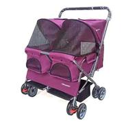 Passeggino doppio pieghevole per cani e gatti di piccola taglia e media - comodo carrello per due animali, ideale per viaggi facili e avventure all'aria aperta - da Pet Stroller