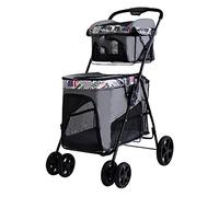Passeggino Doppio Pieghevole Per Cani Multifunzionale 4 In 1 Passeggino Con Finestre A Rete E Trasportino Rimovibile For Gatti Di Piccola E Media Taglia E Cani Cuccioli Carico 7 Kg / 10 Kg (Color : G