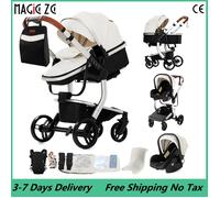 Passeggino e carrozzina leggeri 3 in 1 | Sistema di viaggio trasformabile con ruote in PU | Piega compatta per riporre e trasporti facili X518-BLACK