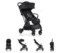 Canguro carrozzina passeggino facile Fold baldacchino solare regolabile cestino, colorazione:nero