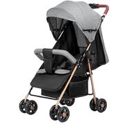Passeggino Easy Ultra Leggero Con Chiusura Facilitata Portata Massima 15 Kg, Schienale Reclinabile Con Cintura Di Sicurezza A 5 Punti, Pieghevole Con Una Mano(Pink)