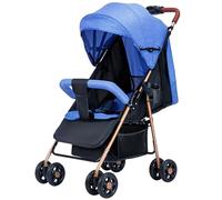 Passeggino Easy Ultra Leggero Con Chiusura Facilitata Portata Massima 15 Kg, Schienale Reclinabile Con Cintura Di Sicurezza A 5 Punti, Pieghevole Con Una Mano(Blue)