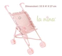 PASSEGGINO FANTASIA ROSA OLIVIA PER BAMBOLE E BAMBOLOTTI LA NINA 55 X 41 X 27 cm