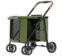 Passeggino for animali domestici in tessuto Oxford | Carro da viaggio pieghevole multicolore for cani di piccola taglia e media(Grün)