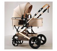 Passeggino for bambini Passeggino for passeggino 2 in 1 Passeggini pieghevoli leggeri for neonati, passeggino pieghevole for paesaggio alto anti-shock (Color : Gold)