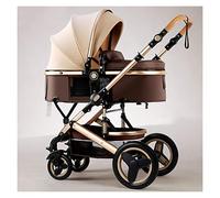 Passeggino for bambini Passeggino for passeggino 2 in 1 Passeggini pieghevoli leggeri for neonati, passeggino pieghevole for paesaggio alto anti-shock (Color : Bruin)