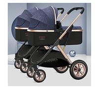 Passeggino gemellare for neonato e bambino, passeggino doppio Ombrello affiancato Passeggino gemellare, Passeggino staccabile Passeggino Carrozzine pieghevoli Carrello Passeggini portatili (Color : B