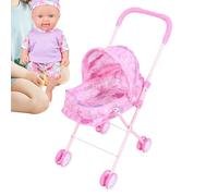Passeggino giocattolo per bambini, passeggino con cofano regolabile, passeggino, pieghevole, per bambole, per bambini in età prescolare casa asilo asilo giardino infantile gioco interno ed esterno