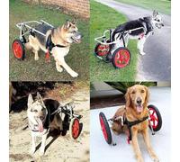 Passeggino grande in lega di alluminio, sedia a rotelle per animali domestici, sedia a rotelle regolabile per cani, aiuto per portare a spasso gli animali domestici (Taglia: L, XL)