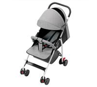 Passeggino leggero e compatto da 0 mesi a 4 anni, capacità di carico massima di 25 kg, passeggino pieghevole, schienale reclinabile, pieghevole automatico in 1 passo, canopy-C-grigio