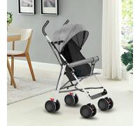 Passeggino leggero e compatto da 0 mesi a 4 anni, capacità di carico massima di 25 kg, passeggino pieghevole, schienale reclinabile, pieghevole automatico in 1 passo, baldacchino D-grigio
