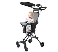 Passeggino leggero e pieghevole, da viaggio, con sedile bidirezionale, per viaggi in aereo, portatile, compatto, tettuccio staccabile e sedile girevole reversibile per bagagliaio dell'auto