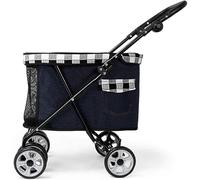 Passeggino leggero per cani di piccola taglia Passeggino per cani Prime Passeggino Buggy Ruota anteriore liscia a 360° Passeggino per gatti facile da piegare Bracciolo regolabile a 4 velocità (Azzur